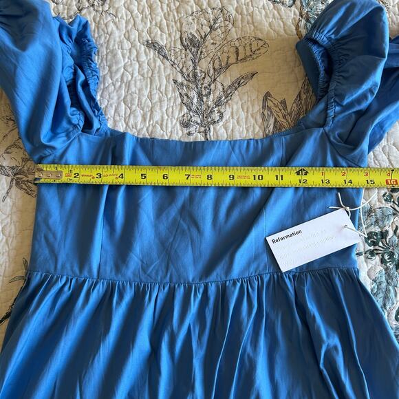 NWT Reformation Womens Blue Azure Michaela Short Mini Babydoll Dress SZ 6 - Picture 16 of 16